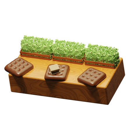 Wooden Seat  3D Icon
