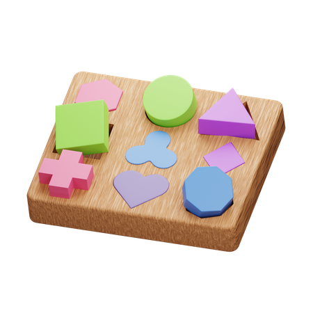 Wooden Shape Sorter Interactive Learning For Kids  3D Icon