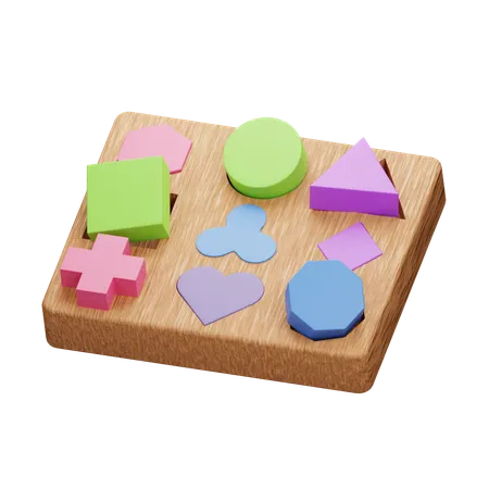 Wooden Shape Sorter Interactive Learning For Kids  3D Icon