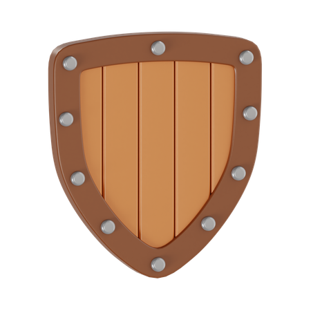 Wooden Shield  3D Icon