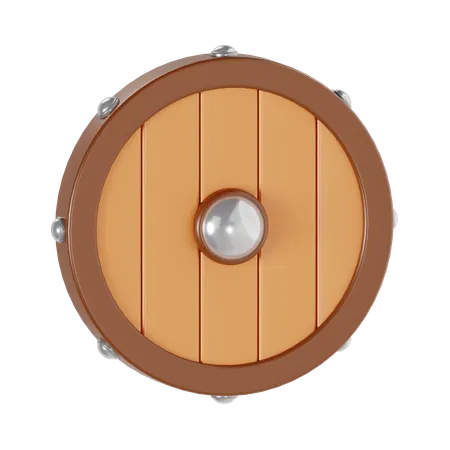 Wooden Shield  3D Icon