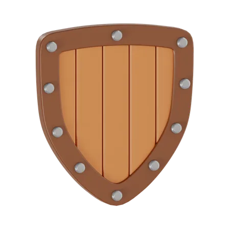 Wooden Shield  3D Icon