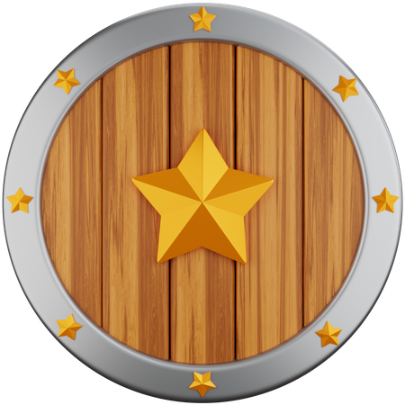 Wooden Shield  3D Icon