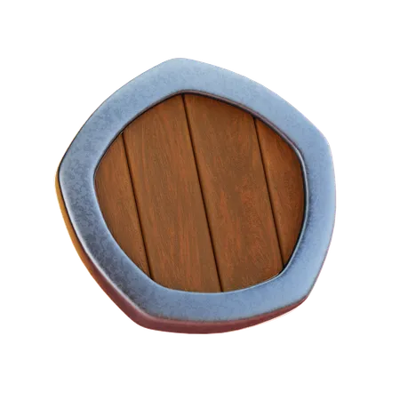 Wooden Shield  3D Icon