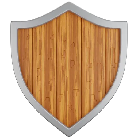 3 D Icon Illustration Wooden Shield 3D Icon