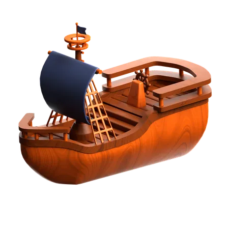 Wooden Ship  3D Icon