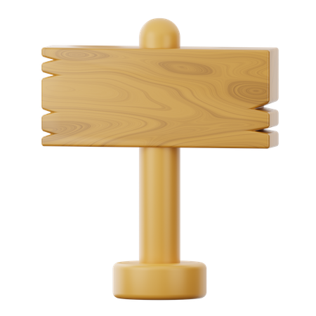 Wooden Sign Board  3D Icon