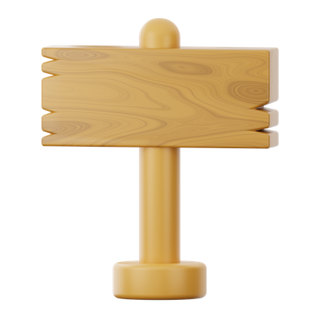 Wooden Sign Board  3D Icon