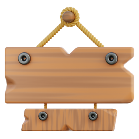 Wooden Signboard Cube  3D Icon