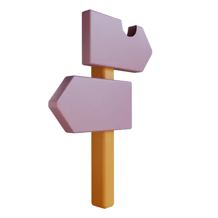 Wooden Signpost 3D Icon