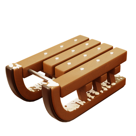 Wooden Sled  3D Icon