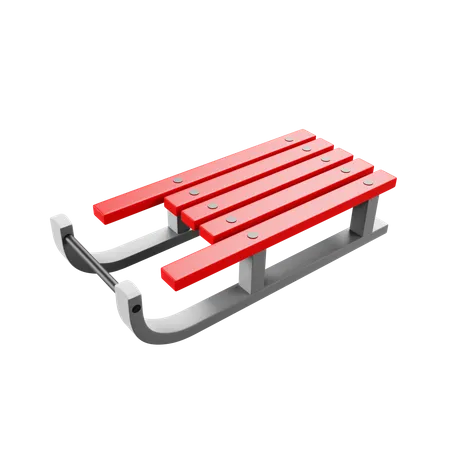 Wooden Sledge  3D Icon