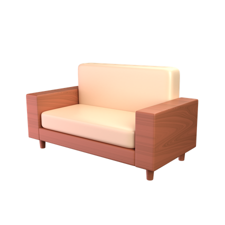 Wooden Sofa  3D Icon