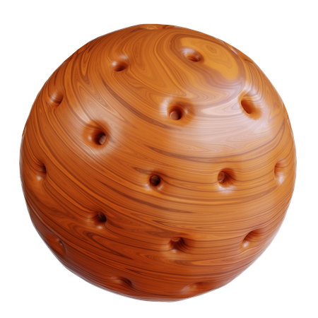 Wooden Sphere  3D Icon