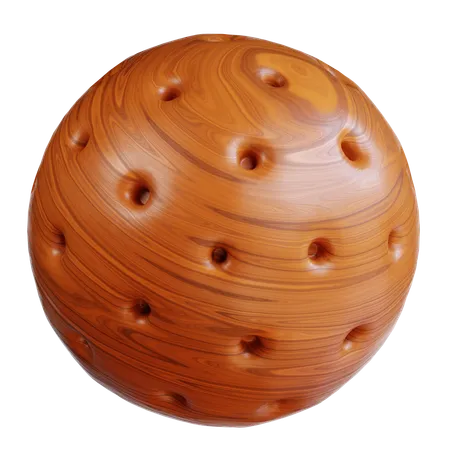 Wooden Sphere  3D Icon