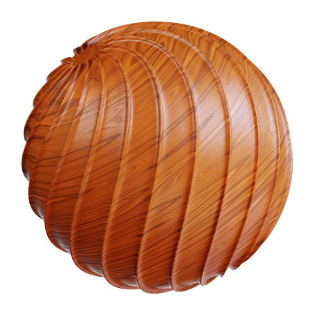 Wooden Spherical Object  3D Icon