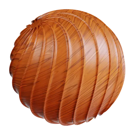 Wooden Spherical Object  3D Icon