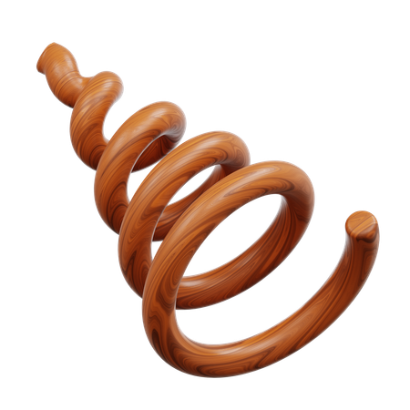 Wooden Spiral Object  3D Icon