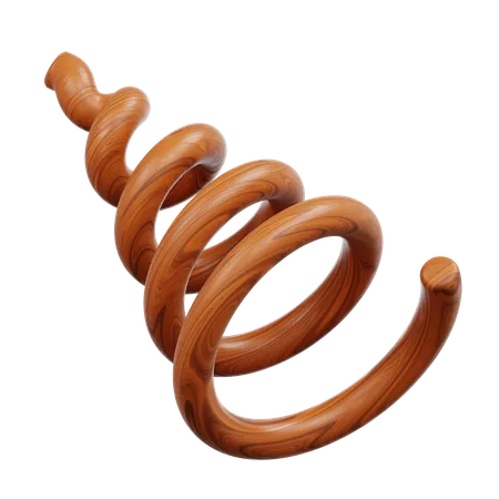 Wooden Spiral Object  3D Icon