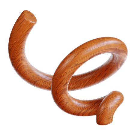 Wooden Spiral Object  3D Icon
