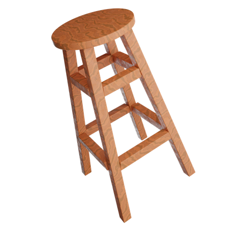 Wooden Stool  3D Icon