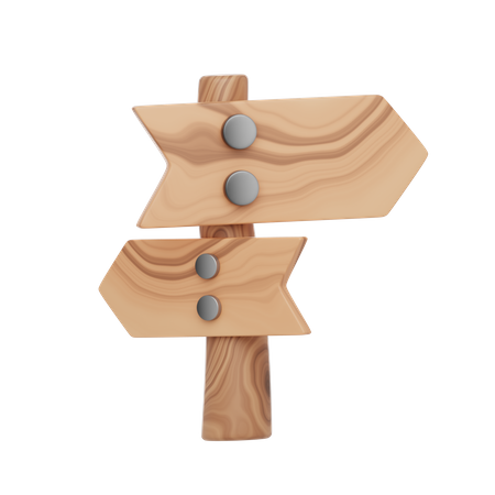 Wooden Street Sign  3D Icon