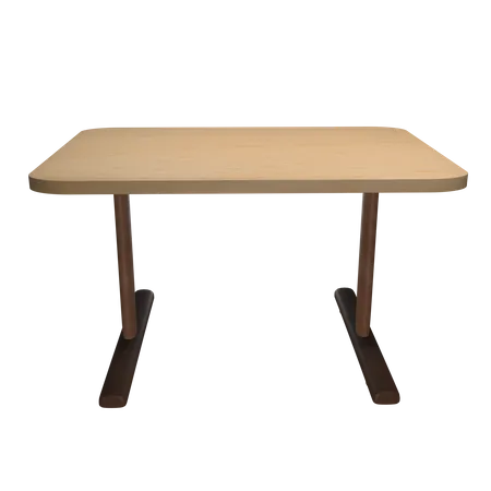 Simple Wooden Illustration Of A Wooden Table 3D Icon