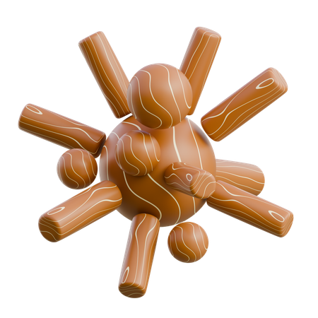 Wooden Toy Starburst Organizer  3D Icon