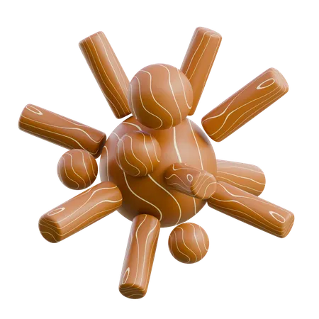 Wooden Toy Starburst Organizer  3D Icon