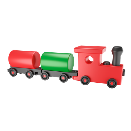 Wooden Toy Train  3D Illustration