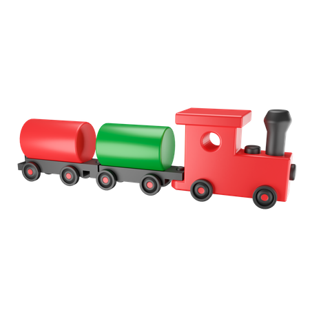 Wooden Toy Train 3D Illustration