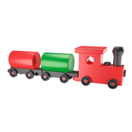 Wooden Toy Train 3D Illustration