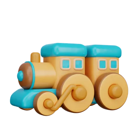 Wooden Train Toy  3D Icon
