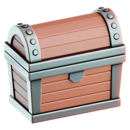 Wooden Treasure Chest  3D Icon