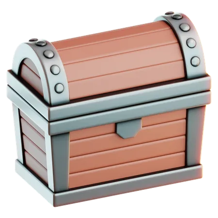 Wooden Treasure Chest  3D Icon