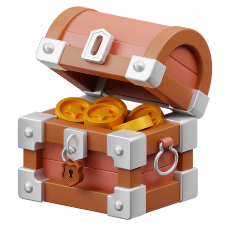 Wooden Treasure Chest  3D Icon