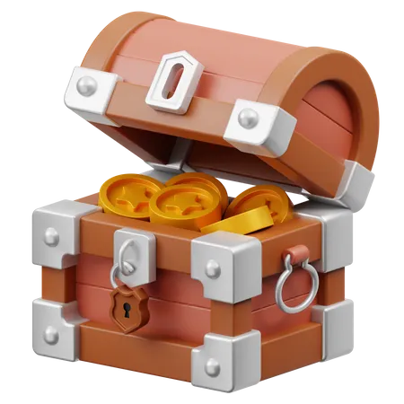 Wooden Treasure Chest  3D Icon