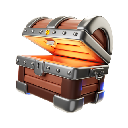 Wooden Treasure Chest  3D Illustration