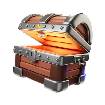 Wooden Treasure Chest  3D Illustration