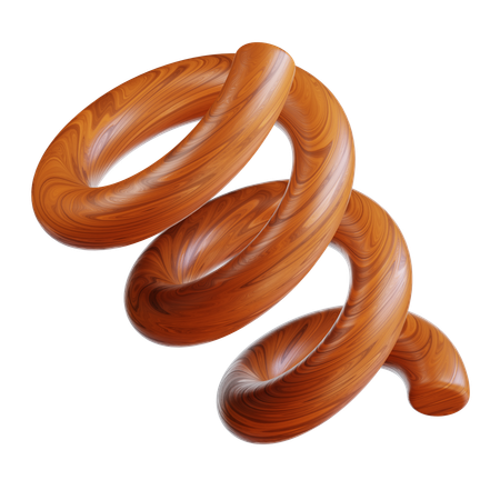 Woodgrain Spiral  3D Icon