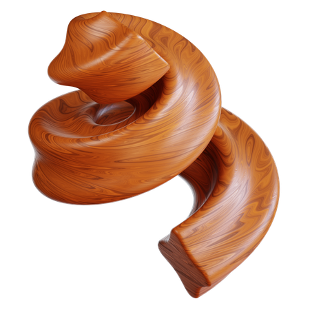 Woodgrained Spiral Abstract  3D Icon