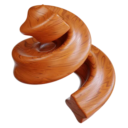 Woodgrained Spiral Abstract  3D Icon