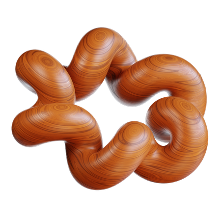 Woodgrained Swirling  3D Icon