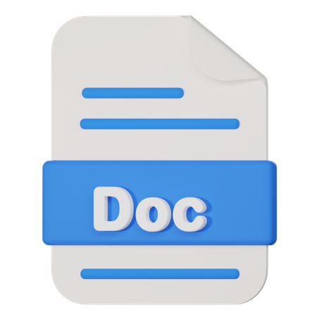 Word Document File  3D Icon