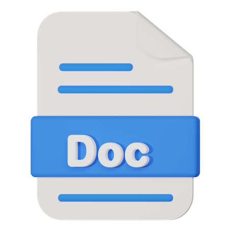 Word Document File  3D Icon