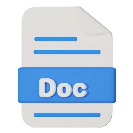 Word Document Filename Extension 3 D Icon 3D Icon