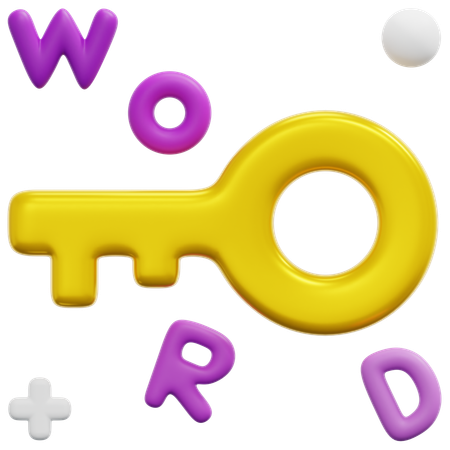 Word Key  3D Icon