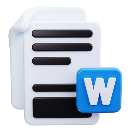 Word Processor Document  3D Icon