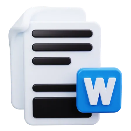 Word Processor Document  3D Icon