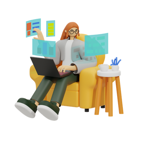 Work Anywhere, The Benefits of Mobile Computing  3D Icon